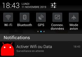 Notification réseau du smartphone