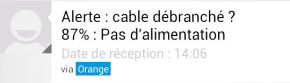 Alimentation débranchée